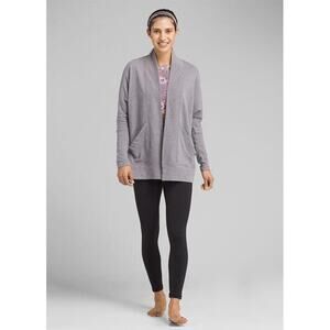 Prana Grey Open Front Cardigan